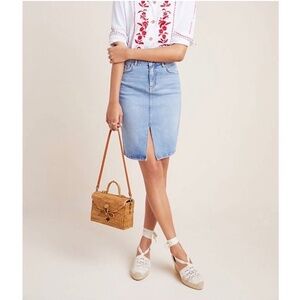 Anthropologie Pilcro and the Letterpress Denim Pencil Skirt